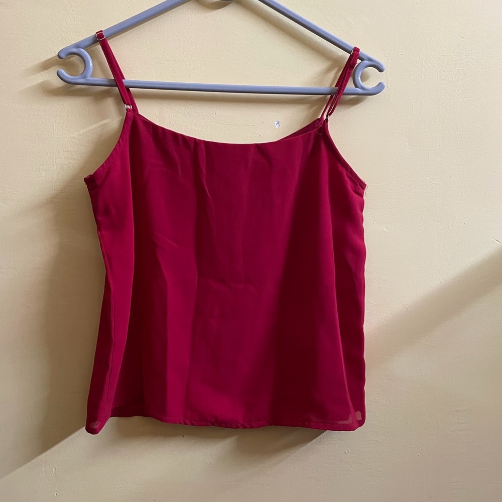 AND Solid polyester Square neck button down A line Top - Picture 2 of 3